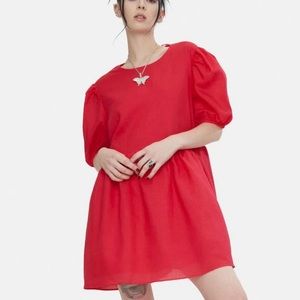 MADEWELL Puff Sleeves Mini Dress NWT